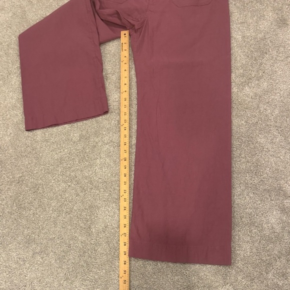 Anthropologie Maeve The Colette Cropped Wide-Leg Pants Rose Taupe Size 33 - Picture 7 of 11